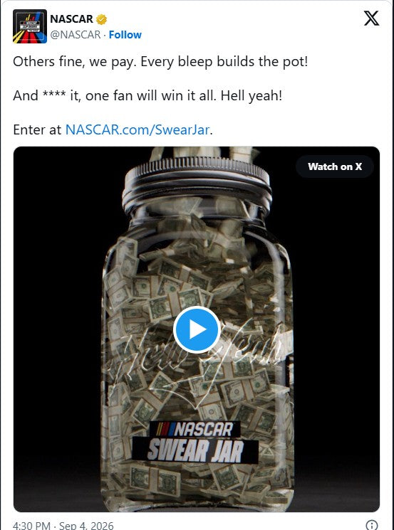 NASCAR's swear jar; another emissions pardon; V10 Stang, and more - The Latest SPE Motorsport Performance Industry News